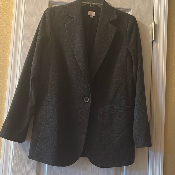 NWOT Trendy women’s oversized sport coat XS black plaid - Picture 3 of 6